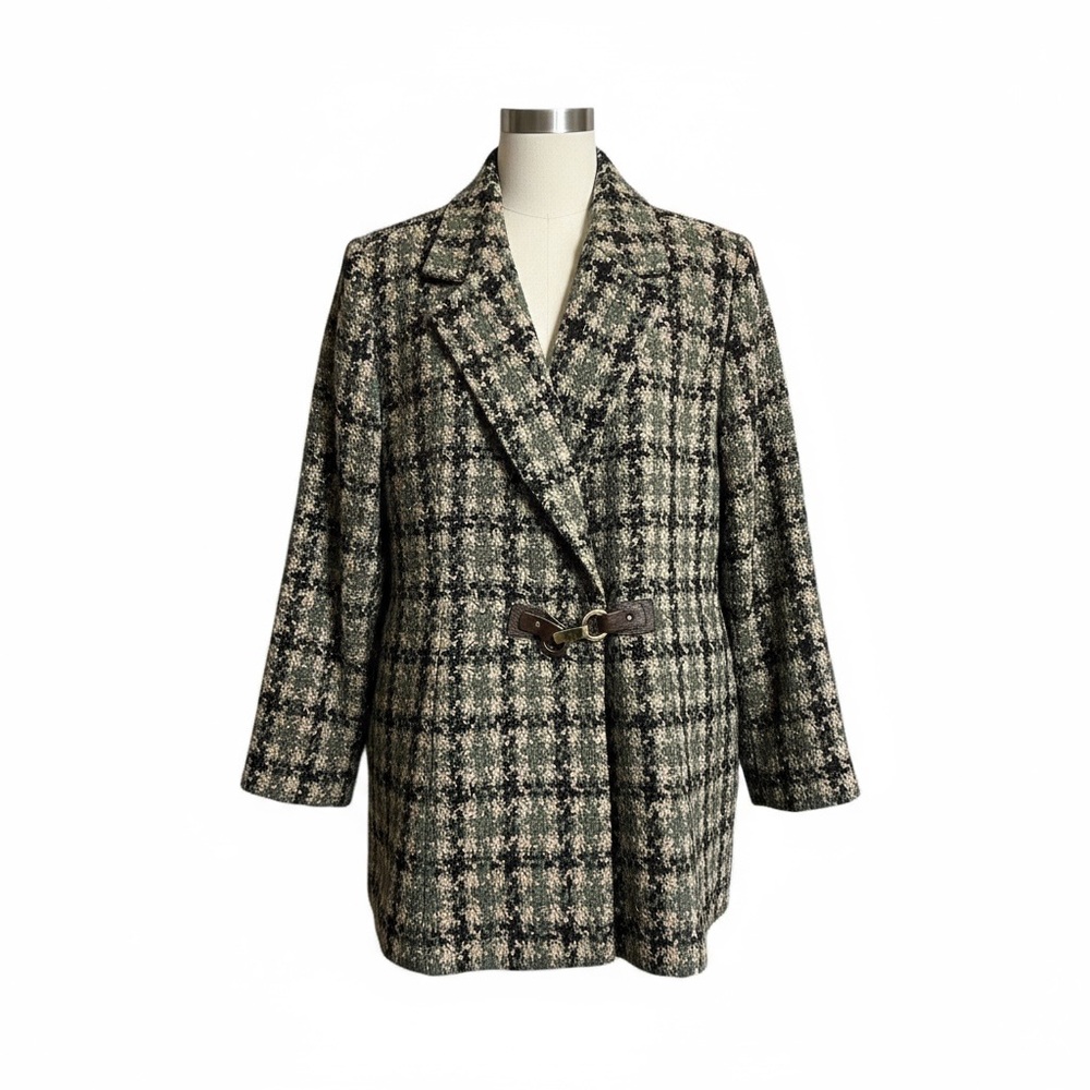 Soft Surroundings Tweed Yorkshire Buckle Jacket Size PL
